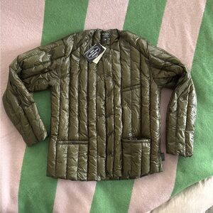 Rocky Mountain Featherbed Co. Olive Green Down Sweater NWT